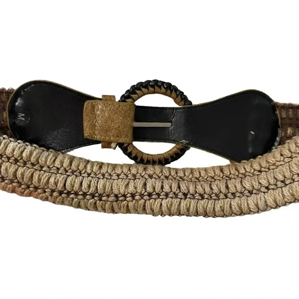 Vintage boho women's stretch brown belt